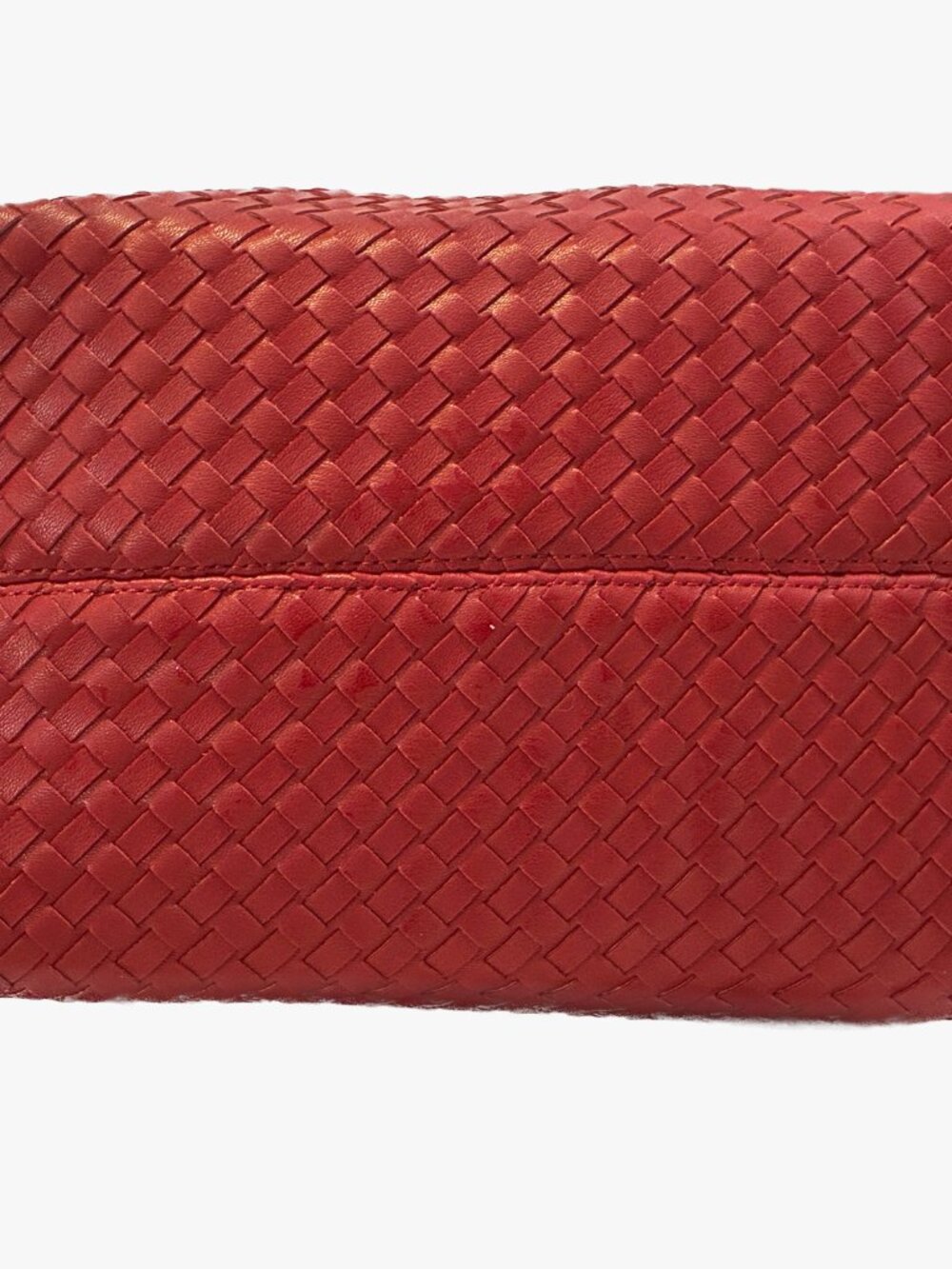 Lulu Dharma Crimson Red Woven Vegan Leather Hobo Shoulder Bag - Picture 3 of 16